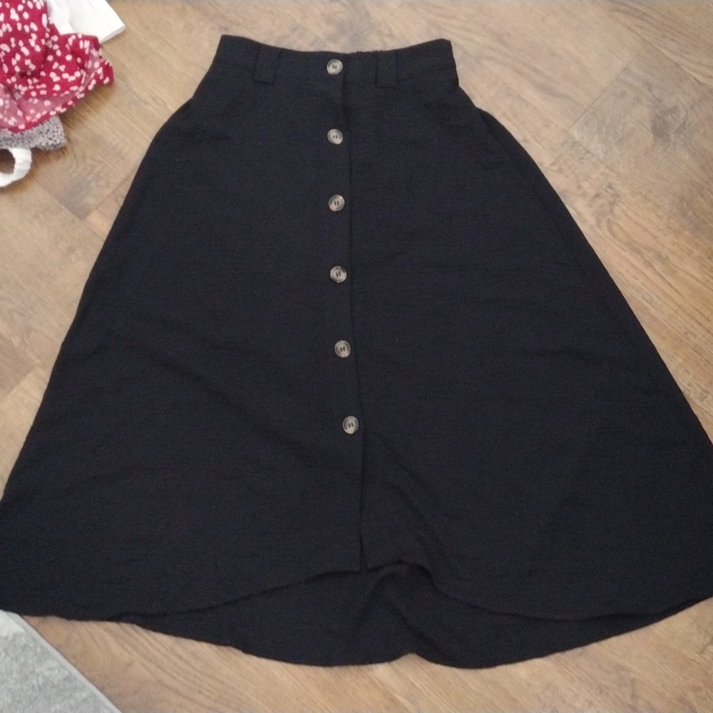 Black Button Skirt